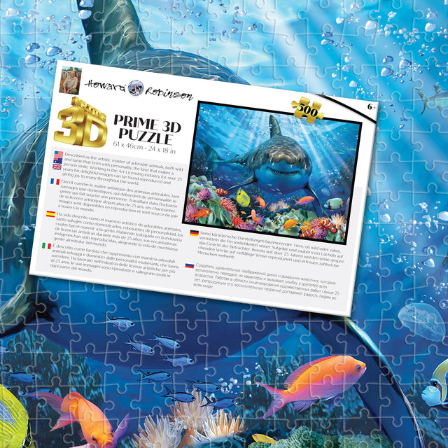Great White Shark Howard Robinson 3D Jigsaw Puzzle 10365 500 Piece 24"x18"