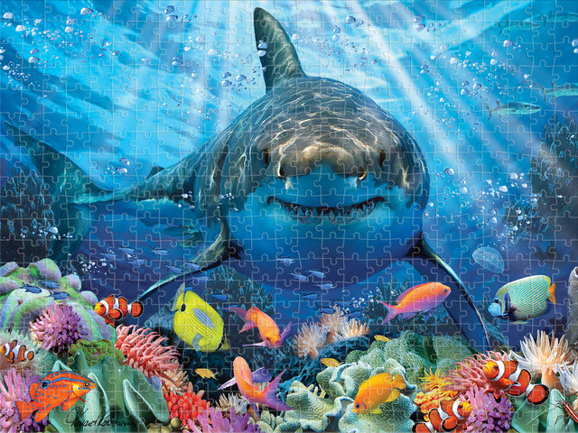 Great White Shark Howard Robinson 3D Jigsaw Puzzle 10365 500 Piece 24"x18"