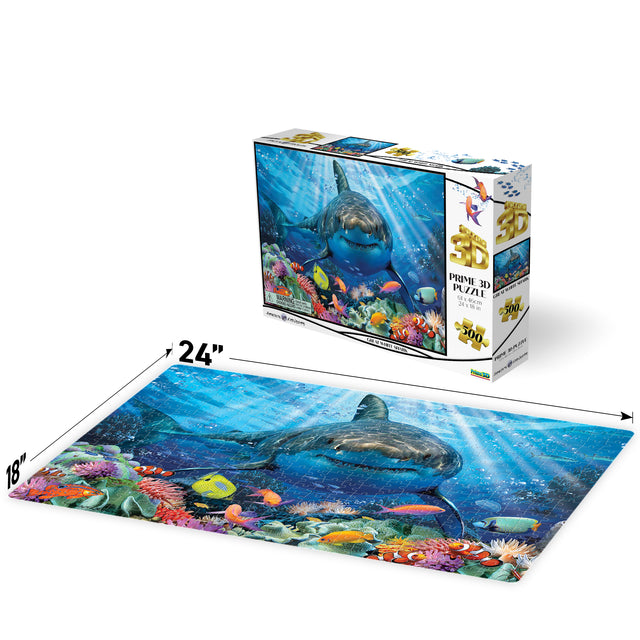 Great White Shark Howard Robinson 3D Jigsaw Puzzle 10365 500 Piece 24"x18"