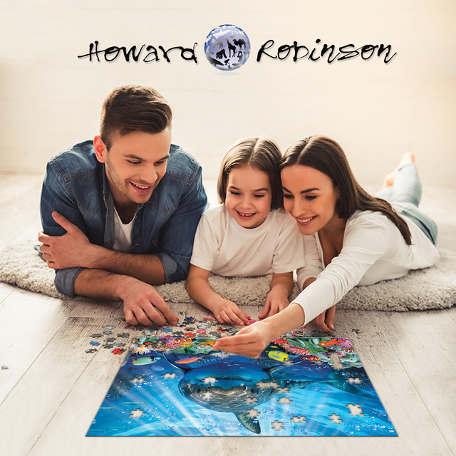 Great White Shark Howard Robinson 3D Jigsaw Puzzle 10365 500 Piece 24"x18"