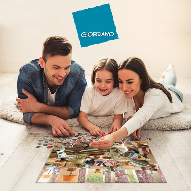 Dogs in the Living Room Giordano 3D Jigsaw Puzzle 10458 500 Piece 24"x18"