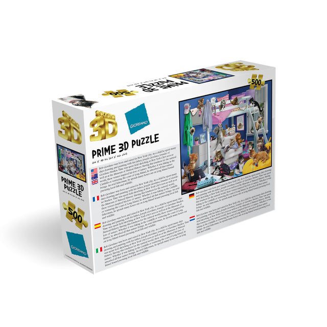 Messy Bedroom Kittens Giordano 3D Jigsaw Puzzle 10459 500 Piece 24"x18"