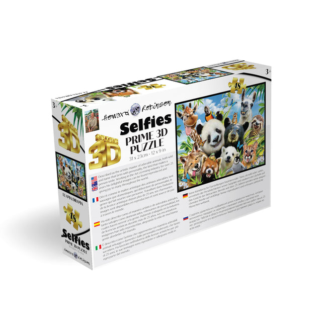 Llama Drama Selfies Howard Robinson 3D Jigsaw Puzzle 10647 48 Piece 12"x9"