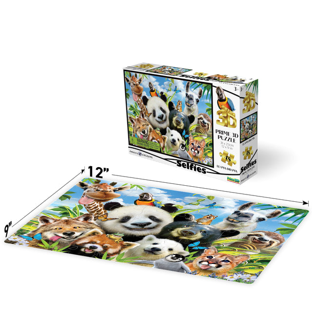 Llama Drama Selfies Howard Robinson 3D Jigsaw Puzzle 10647 48 Piece 12"x9"