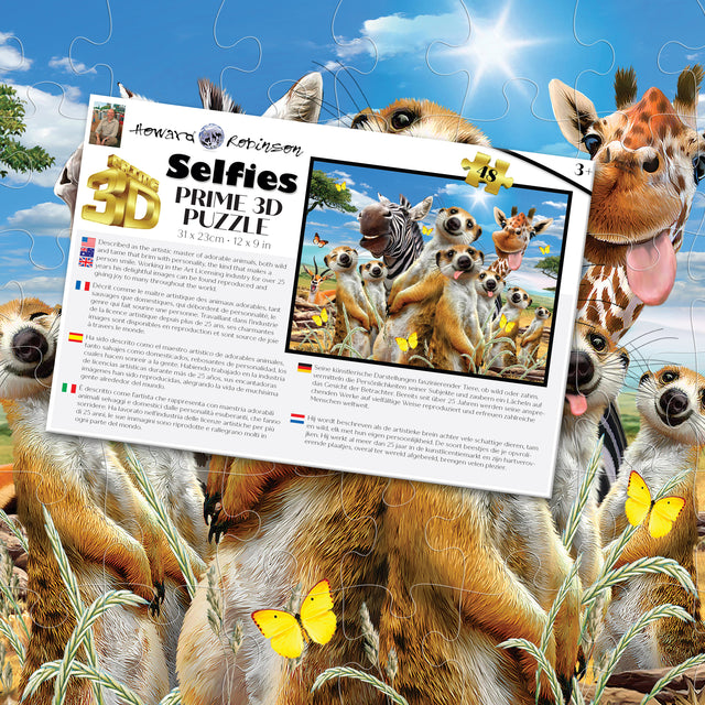 Meerkat Selfies Howard Robinson 3D Jigsaw Puzzle 10692 48 Piece 12"x9"