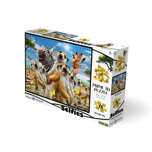 Meerkat Selfies Howard Robinson 3D Jigsaw Puzzle 10692 48 Piece 12"x9"
