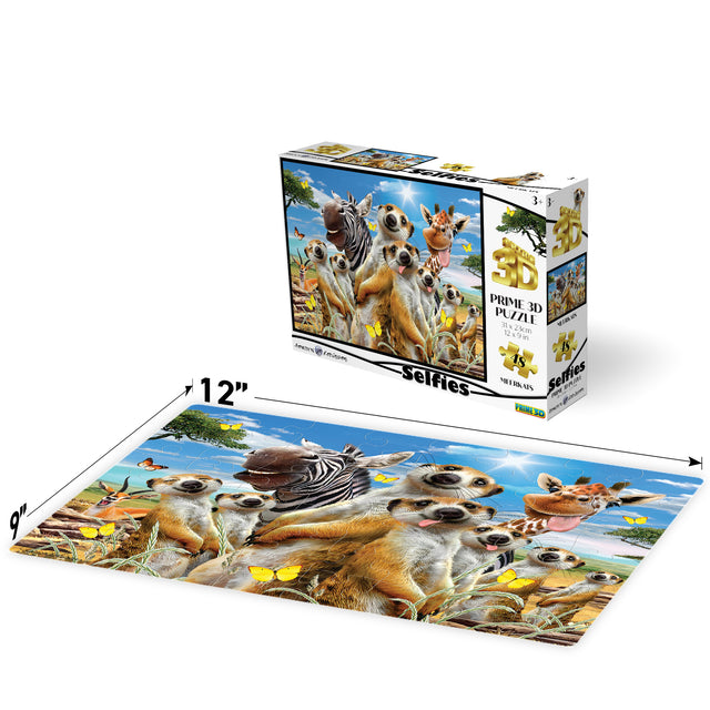 Meerkat Selfies Howard Robinson 3D Jigsaw Puzzle 10692 48 Piece 12"x9"
