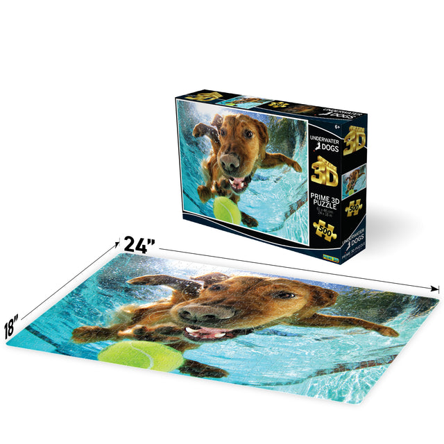 Underwater Dogs Ricochet 3D Jigsaw Puzzle 20021 500 Piece 24"x18"
