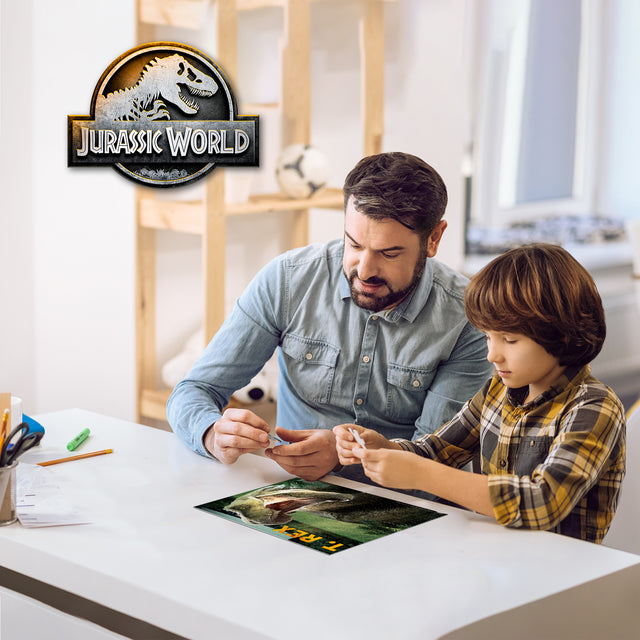 Jurassic World TRex Double Sided 3D/2D Jigsaw Puzzle 20586 100pc 12x9"