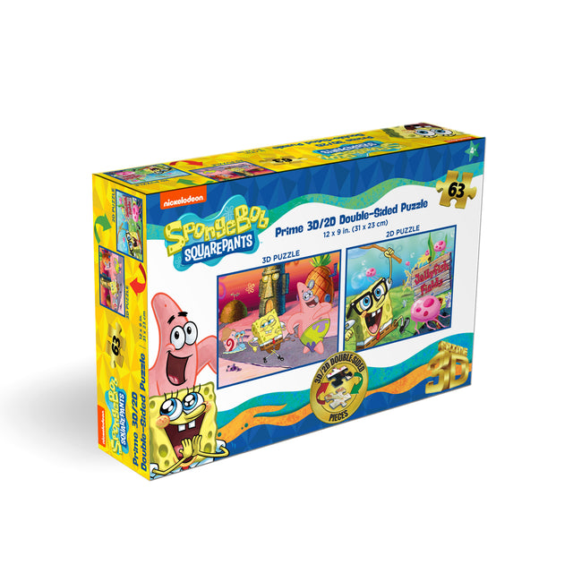 Sponge Bob Square Pants Nickelodeon 3D/2D Jigsaw Puzzle 20628 100 Piece 12"x9"