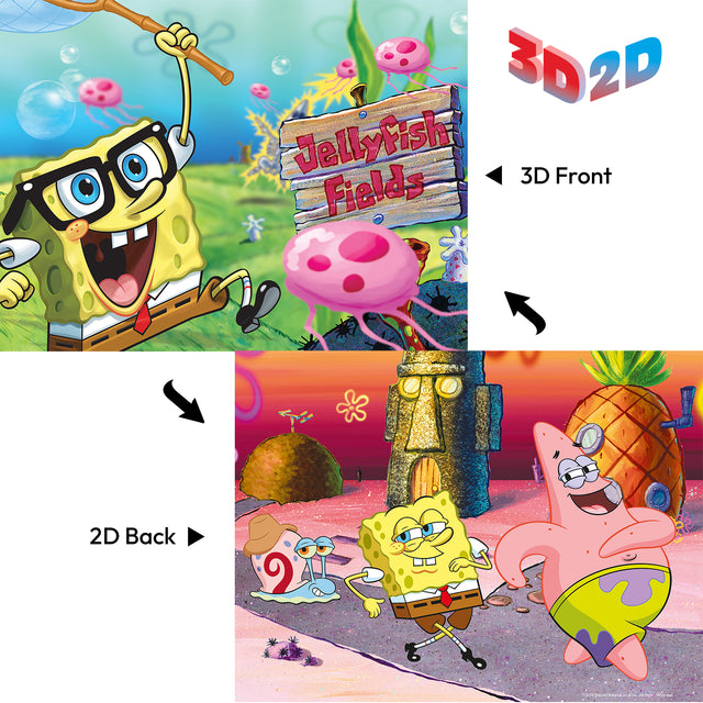 Sponge Bob Square Pants Nickelodeon 3D/2D Jigsaw Puzzle 20628 100 Piece 12"x9"