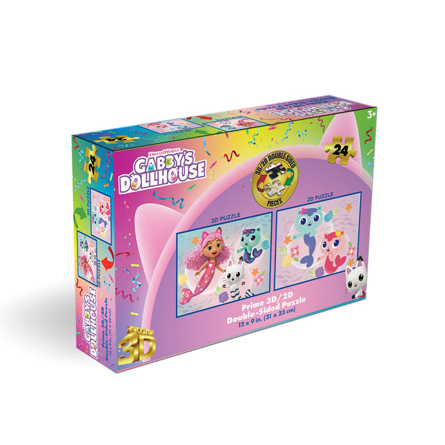 Gabby's Dollhouse Universal 3D/2D Jigsaw Puzzle 20629 24 Piece 12"x9"