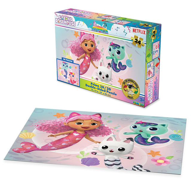 Gabby's Dollhouse Universal 3D/2D Jigsaw Puzzle 20629 24 Piece 12"x9"