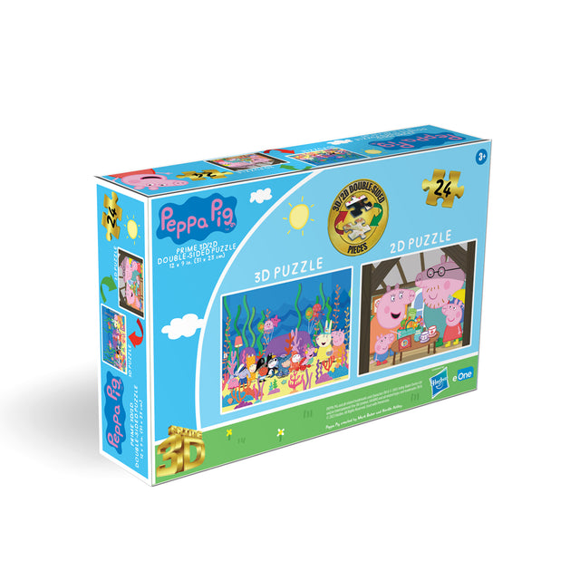 Peppa Pig Hasbro 3D/2D Jigsaw Puzzle 20631 24 Piece 12"x9"