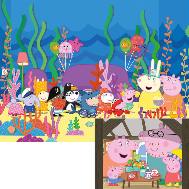 Peppa Pig Hasbro 3D/2D Jigsaw Puzzle 20631 24 Piece 12"x9"