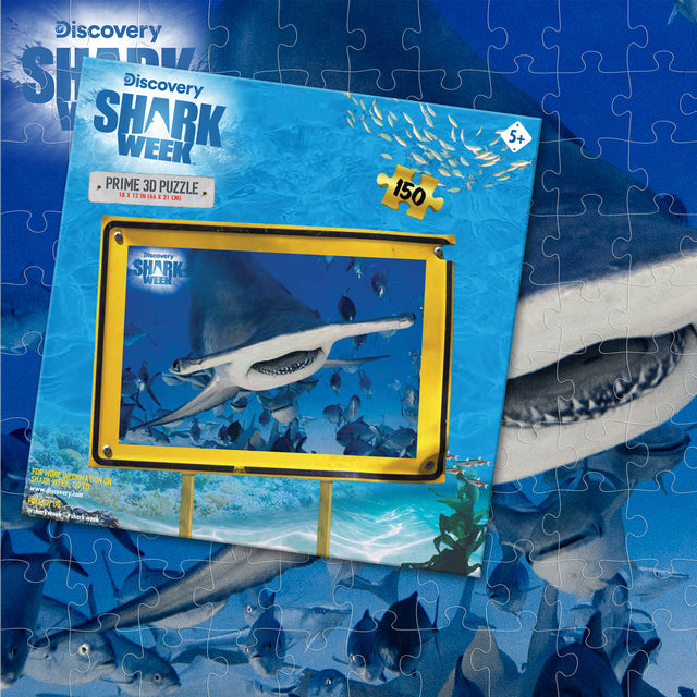 Hammerhead Shark Shark Week Discovery 3D Jigsaw Puzzle 20888 150 Piece 18"x12"