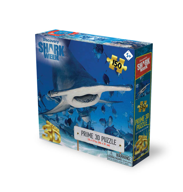 Hammerhead Shark Shark Week Discovery 3D Jigsaw Puzzle 20888 150 Piece 18"x12"