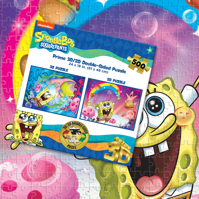 Spongebob Nickelodeon 3D/2D Jigsaw Puzzle 37545 500 Piece 24"x18"