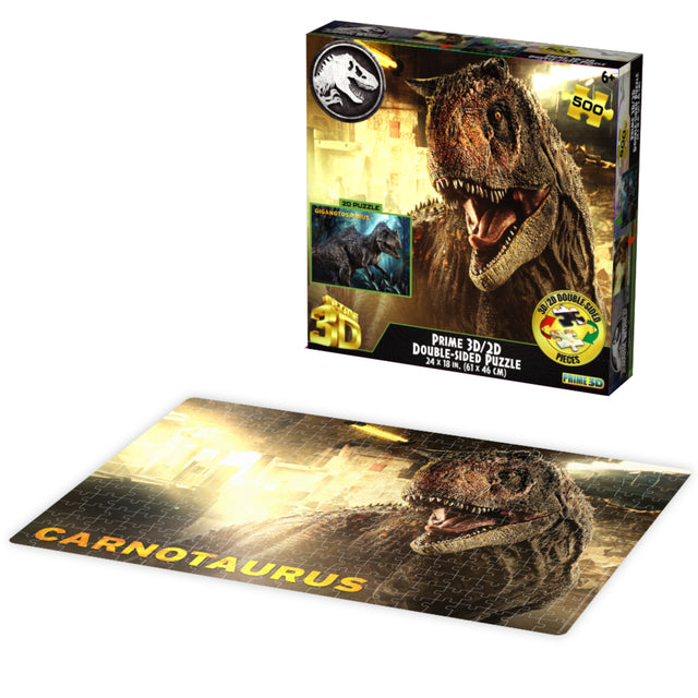 3D/2D Universal Jurassic World Ceratosaurus/Giganotosaurus 500pc 24x18" Jigsaw Puzzle 37546