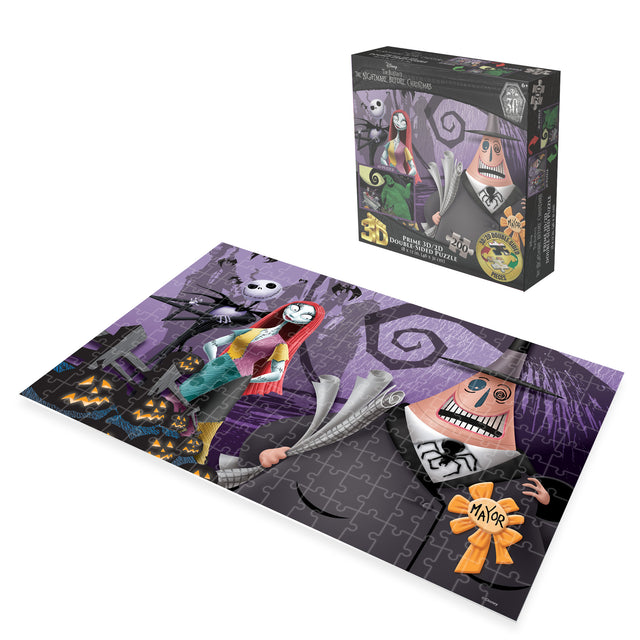 3D/2D Disney Nightmare before Christmas 200pc 12x18" Jigsaw Puzzle 37584