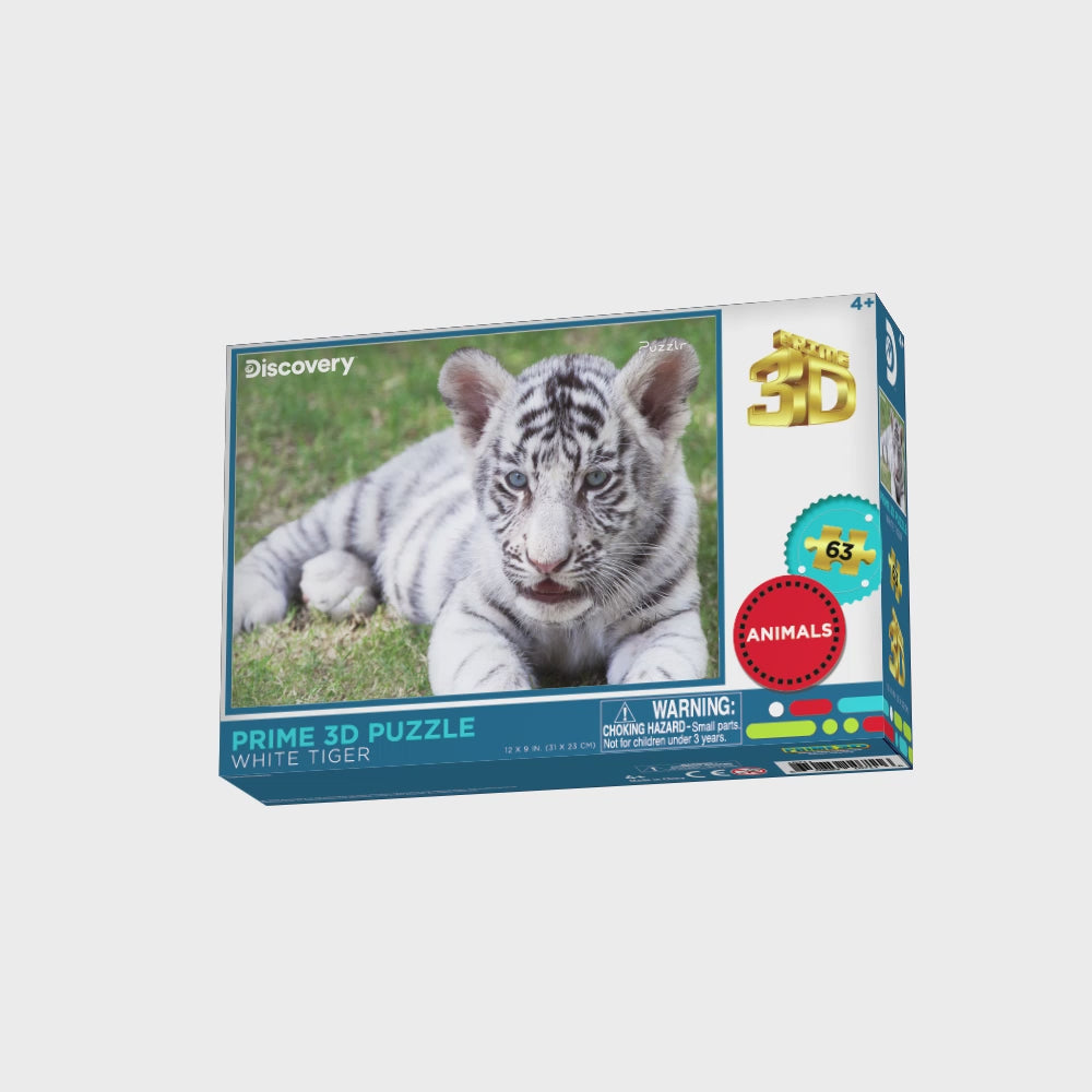 White Tigers of Bengal 63 Piece *Lenticular 3D Effect* Jigsaw