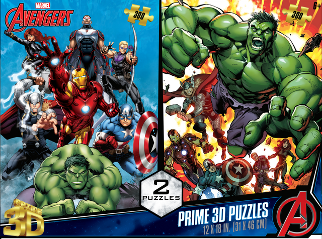 10227  Marvel  Avengers 2 -Pack Children's 3D Puzzle 10227 200pc 12x18"