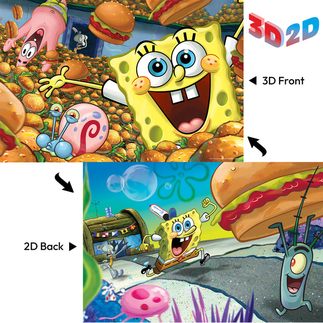 3D/2D Nickelodeon Sponge Bob 150pc 12x18" Jigsaw Puzzle 37532