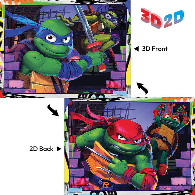 3D/2D Nickelodeon Teenage Mutant Ninja Turtles 300PC 24x18" Jigsaw Puzzle 37540
