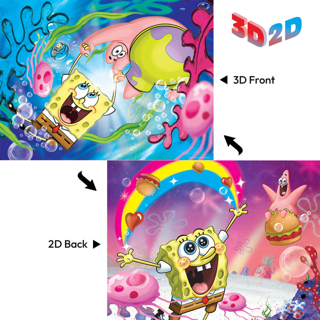 3D/2D Nickelodeon Spongebob 500pc 24x18" Jigsaw Puzzle 37545