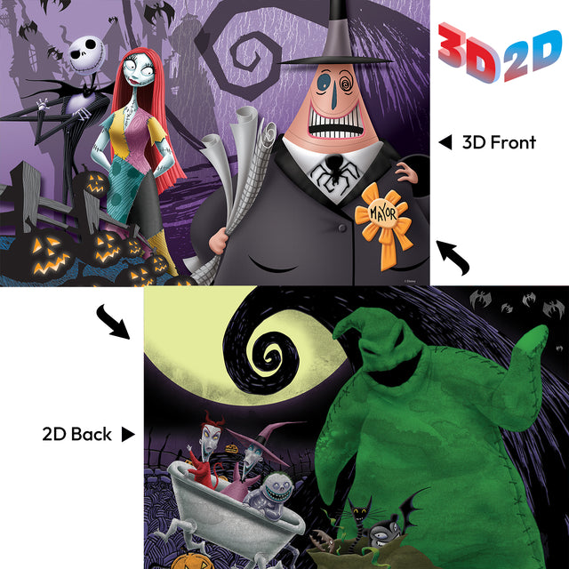 3D/2D Disney Nightmare before Christmas 200pc 12x18" Jigsaw Puzzle 37584