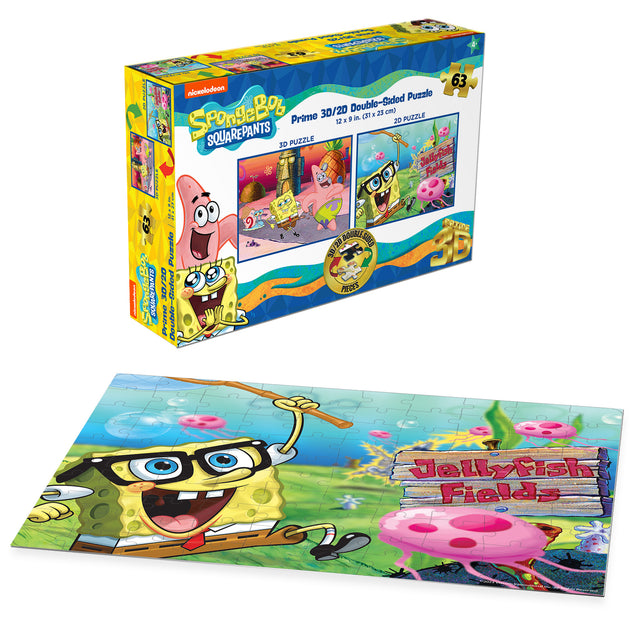 3D/2D Nickelodeon Sponge Bob Square Pants 100pc 12x9" Jigsaw Puzzle 20628