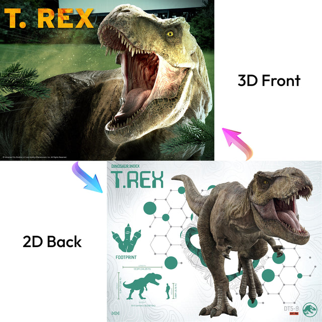 Jurassic World TRex Double Sided 3D/2D Jigsaw Puzzle 20586 100pc 12x9"