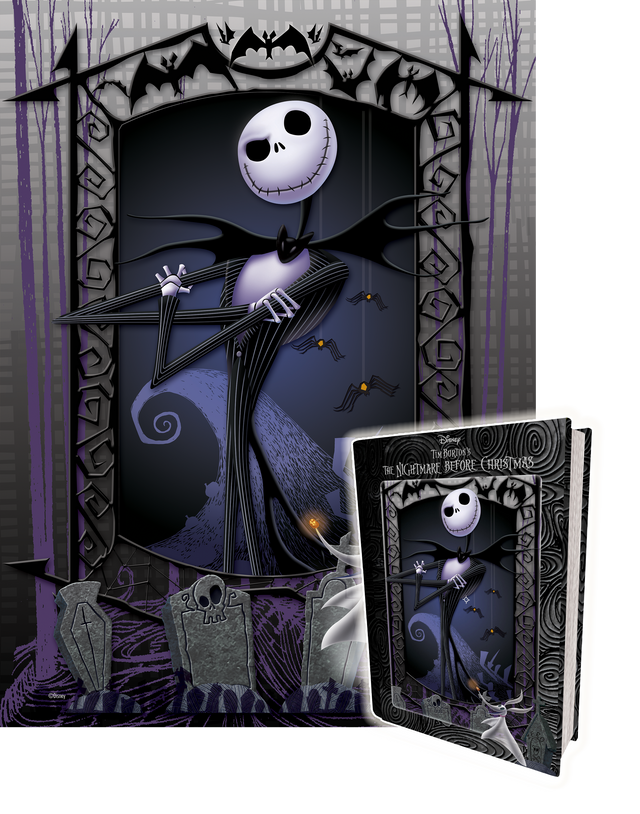 Puzzlr The Nightmare Before Christmas Disney 3D Jigsaw Puzzle in Tin Book 35558 300pc 18x12"