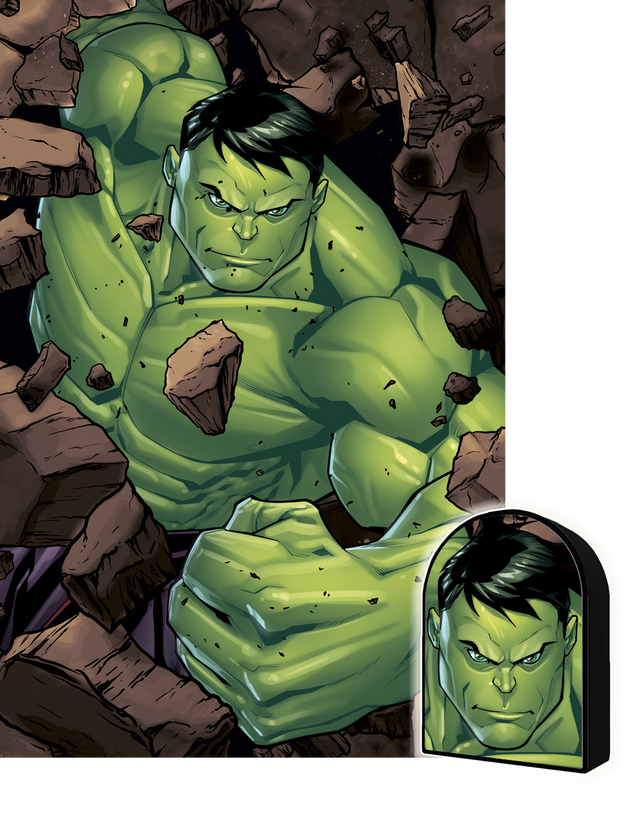 Puzzlr The Hulk Marvel 3D Jigsaw Puzzle in Tin Box Packaging 35583 300pc 12x18"