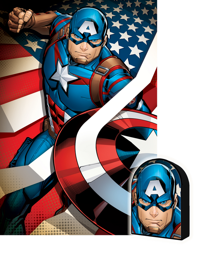 Puzzlr Captain America Marvel 3D Jigsaw Puzzle in Tin Box Packaging 35584 300pc 12x18"
